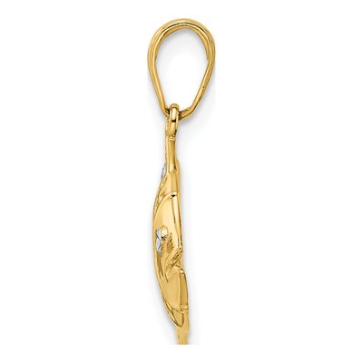 14K Yellow Gold Diamond-Cut Tropical Fish Pendant – view 3