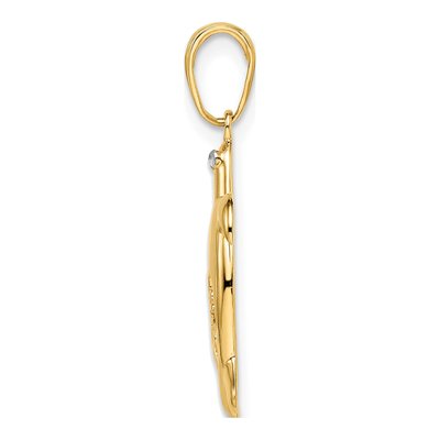 14K Gold & White Rhodium Turtle Pendant – view 3