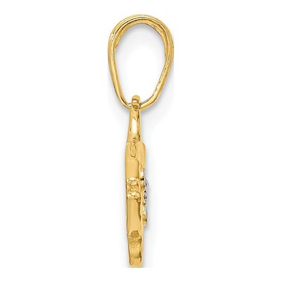 14K Yellow Gold Diamond-Cut Fish Pendant – view 3