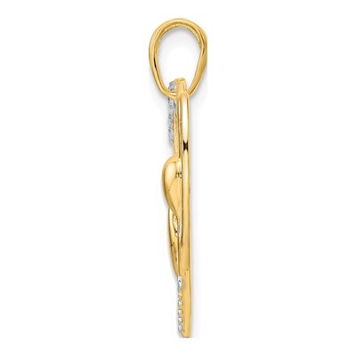 14K Yellow Gold Cat Heart Pendant – view 3