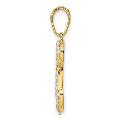 14K Yellow Gold Diamond-Cut Puppy Pendant – view 3