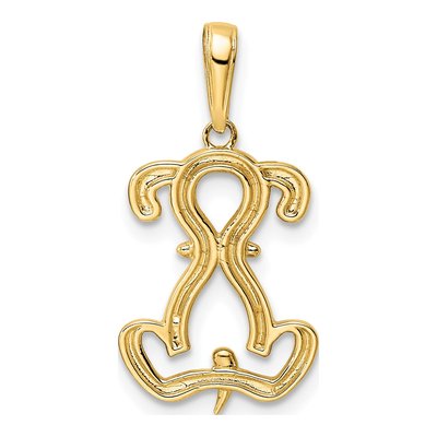 14K Yellow Gold Diamond-Cut Puppy Pendant – view 4