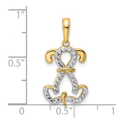 14K Yellow Gold Diamond-Cut Puppy Pendant – view 5