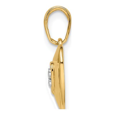 14K Yellow Gold Diamond-Cut Puffed Heart Pendant – view 3