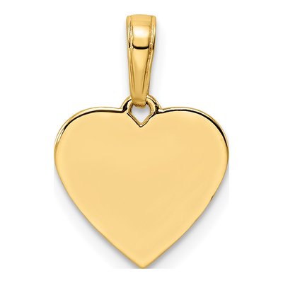 14K Yellow Gold Diamond-Cut Puffed Heart Pendant – view 4