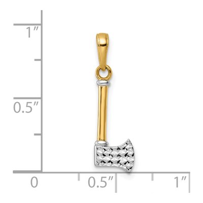 14K Yellow Gold Diamond-Cut Axe Pendant – view 3