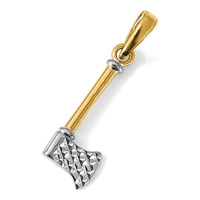 14K Yellow Gold Diamond-Cut Axe Pendant – view 4
