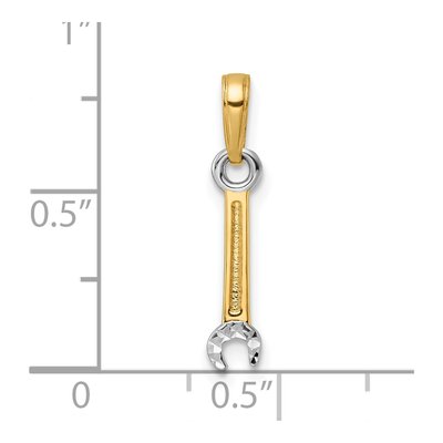 14K Yellow Gold Diamond-Cut Wrench Pendant – view 3