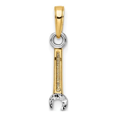14K Yellow Gold Diamond-Cut Wrench Pendant – view 4