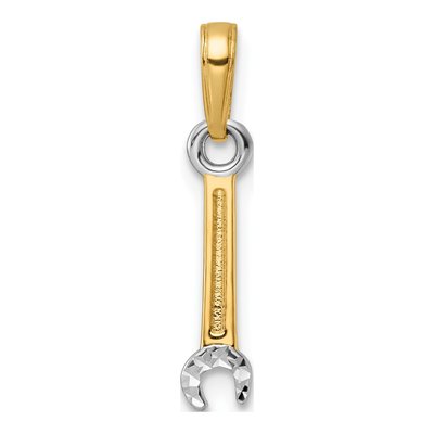 14K Yellow Gold Diamond-Cut Wrench Pendant