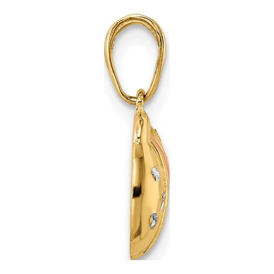 14K Yellow Gold Diamond-Cut Ladybug Pendant – view 3
