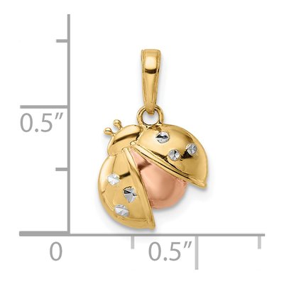 14K Yellow Gold Diamond-Cut Ladybug Pendant – view 4