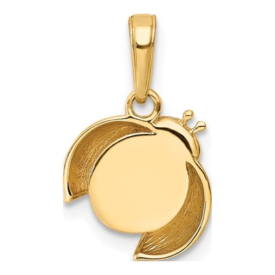 14K Yellow Gold Diamond-Cut Ladybug Pendant – view 5