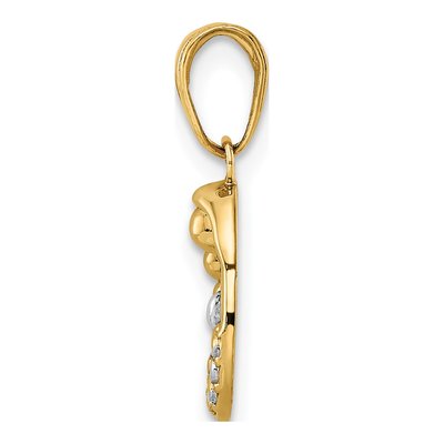 14K Yellow Gold Mother Baby Teardrop Pendant – view 3