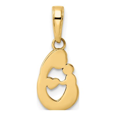 14K Yellow Gold Mother Baby Teardrop Pendant – view 5
