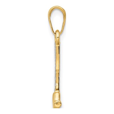 14K Yellow Gold Diamond-Cut Hammer Pendant – view 3