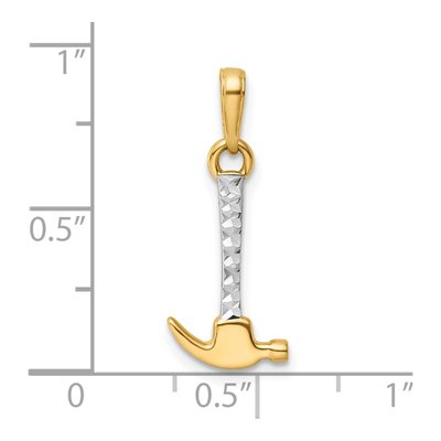 14K Yellow Gold Diamond-Cut Hammer Pendant – view 4