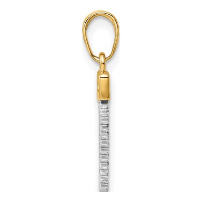 14K Yellow Gold Diamond-Cut Saw Pendant – view 3