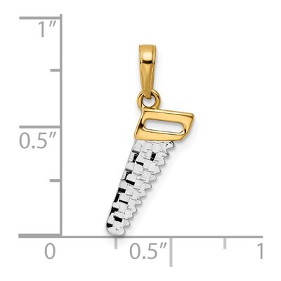 14K Yellow Gold Diamond-Cut Saw Pendant – view 4
