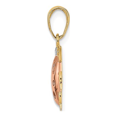 14K Yellow Gold Diamond-Cut Ladybug Pendant – view 3