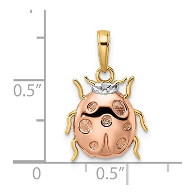 14K Yellow Gold Diamond-Cut Ladybug Pendant – view 4