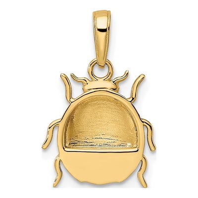 14K Yellow Gold Diamond-Cut Ladybug Pendant – view 5