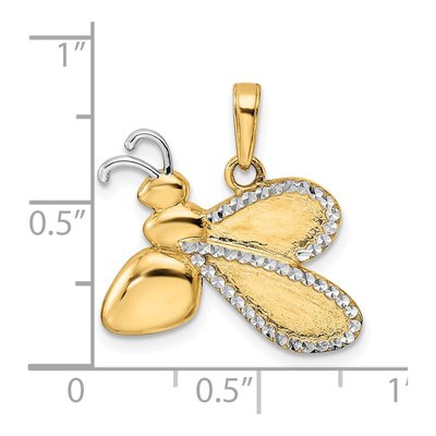 14K Yellow Gold Diamond-Cut Bumblebee Pendant – view 3