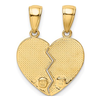 14K Yellow Gold Big Sister-Little Sister Heart Set Charm – view 4