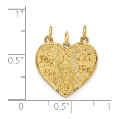 14K Yellow Gold Big Sis Lil Set Charm – view 4