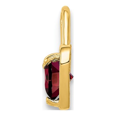 14K Yellow Gold January Birthstone Heart Charm – view 3