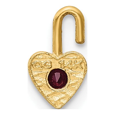 14K Yellow Gold January Birthstone Heart Charm – view 4