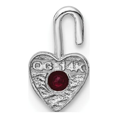 14K White Gold January Birthstone Heart Charm – view 4