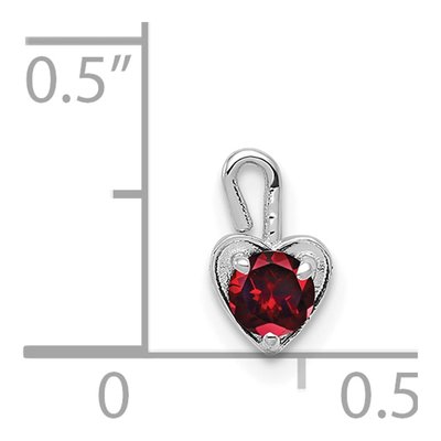 14K White Gold January Birthstone Heart Charm – view 5