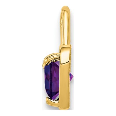 14K Yellow Gold February Birthstone Heart Charm – view 3