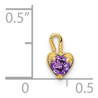 14K Yellow Gold February Birthstone Heart Charm – view 4