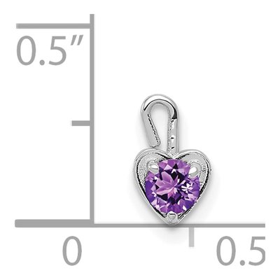 14K White Gold February Birthstone Heart Charm – view 5