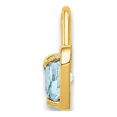 14K Yellow Gold March Birthstone Heart Charm – view 3
