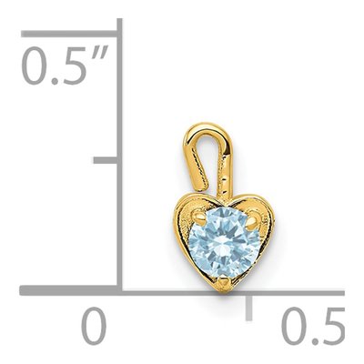 14K Yellow Gold March Birthstone Heart Charm – view 5