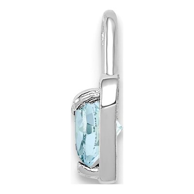 14K White Gold March Birthstone Heart Charm – view 3