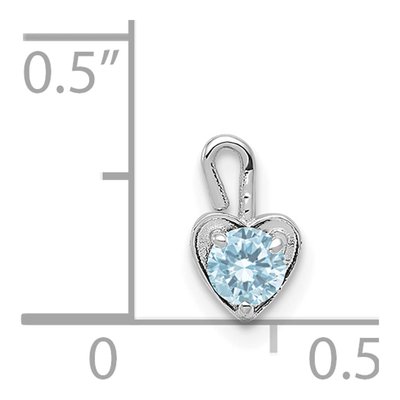 14K White Gold March Birthstone Heart Charm – view 5