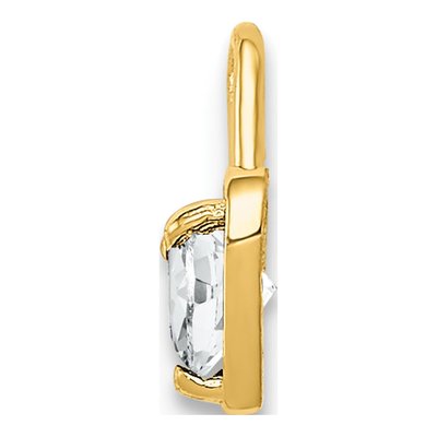 14K Yellow Gold April Birthstone Heart Charm – view 3