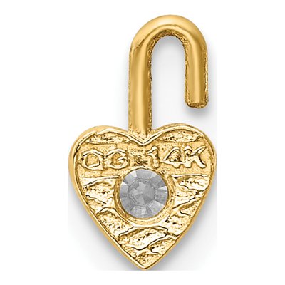 14K Yellow Gold April Birthstone Heart Charm – view 4