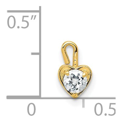 14K Yellow Gold April Birthstone Heart Charm – view 5