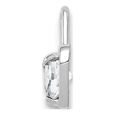 14K White Gold April Birthstone Heart Charm – view 3