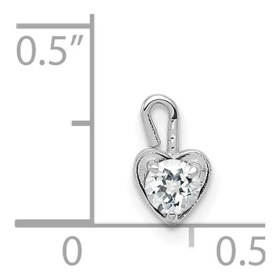 14K White Gold April Birthstone Heart Charm – view 5