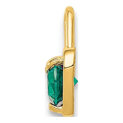14K Yellow Gold May Birthstone Heart Charm – view 3