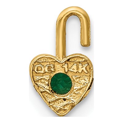 14K Yellow Gold May Birthstone Heart Charm – view 4