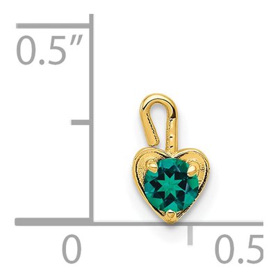 14K Yellow Gold May Birthstone Heart Charm – view 5
