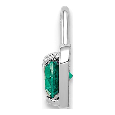 14K White Gold May Birthstone Heart Charm – view 3