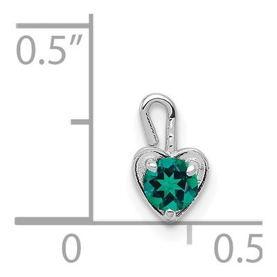 14K White Gold May Birthstone Heart Charm – view 5